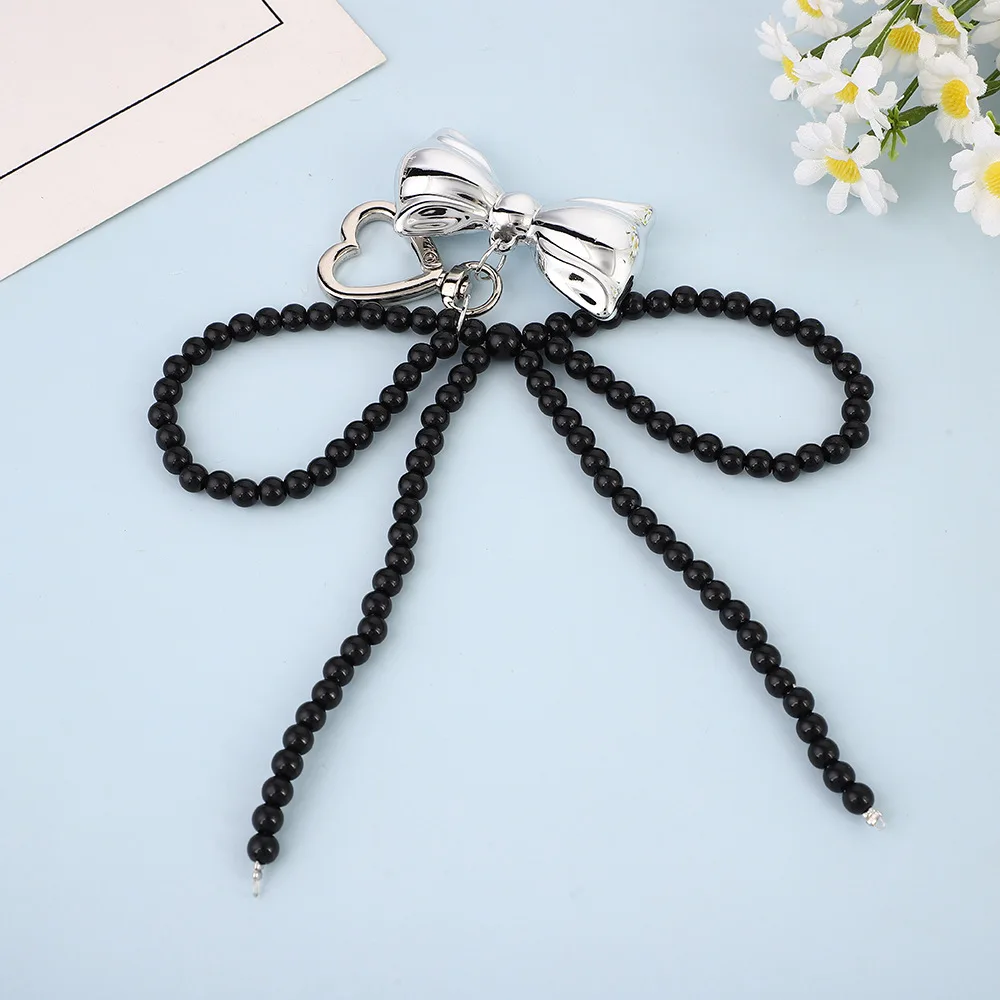 Beaded Pearl Bow Keychain Y2K Bag Charm Cute Gift Accessory - Image 13
