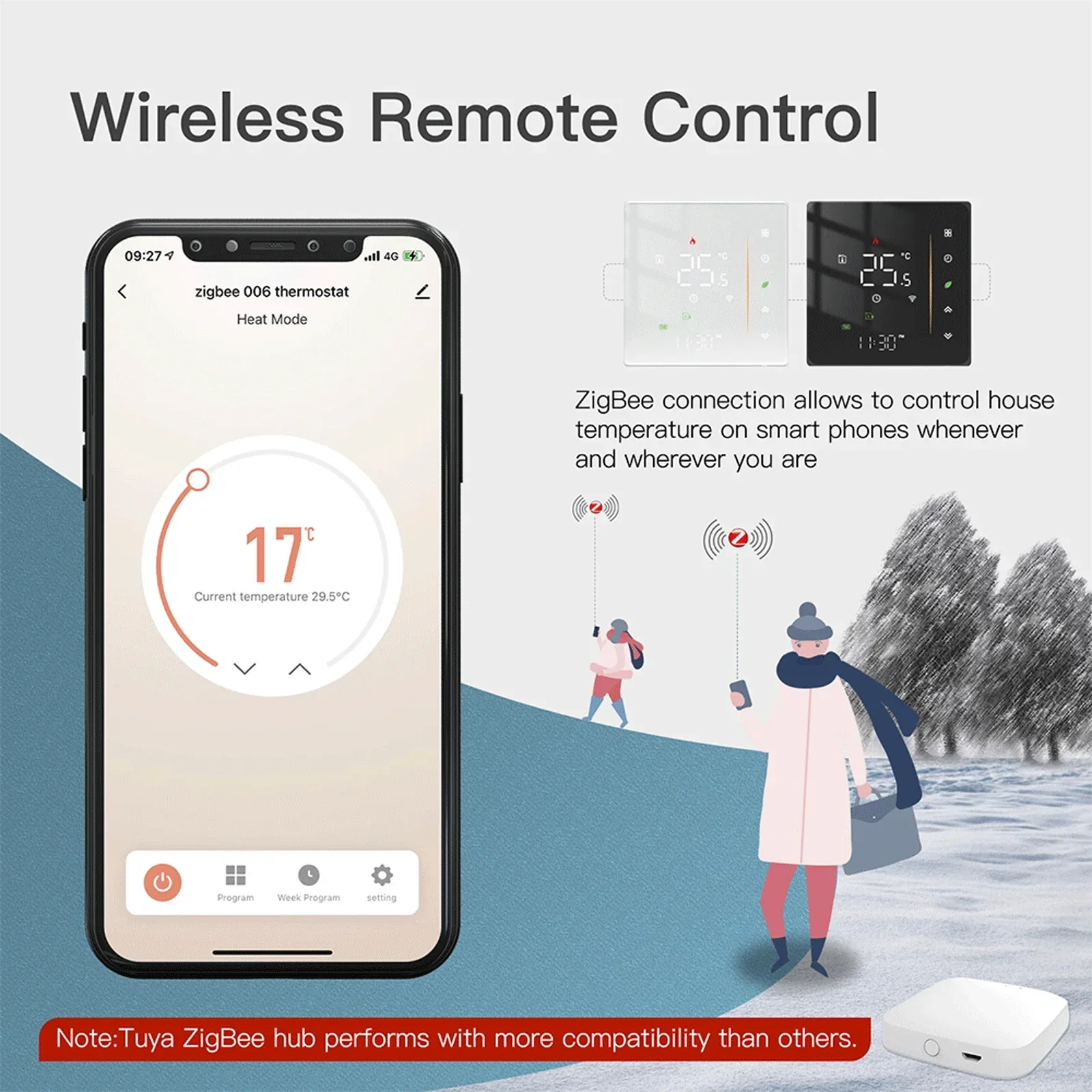 ZigBee Thermostat Wall Mounted Glass Panel Hub Compatible Fall 2025 Energy Saving - Image 3
