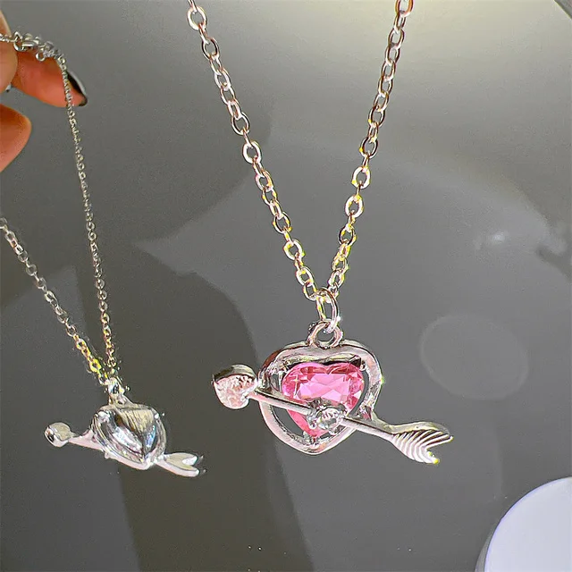 Zircon Pendant Necklace Pink Planet Heart Valentines Day Gift 2026 Aesthetic Jewelry - Image 11