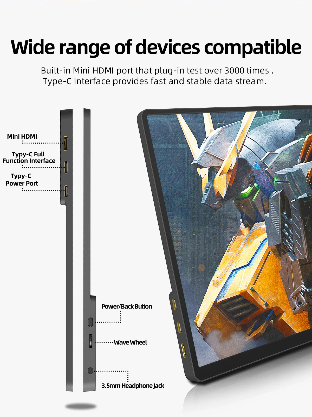 2K Portable Monitor 14 Inch Touch HDR 60Hz Gaming Display - Image 9
